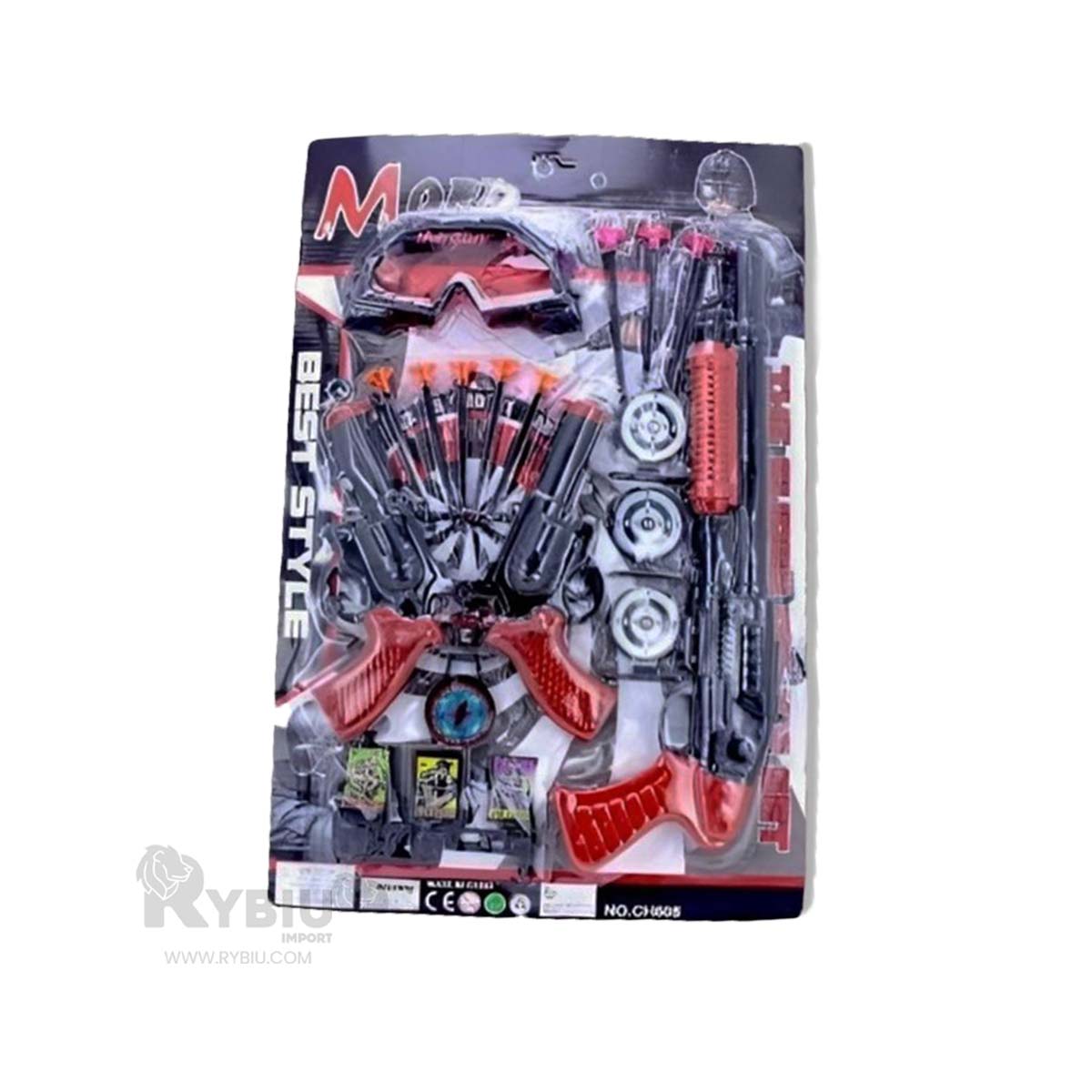 PACK DE ARMAS CON ACCESORIOS EN TONO NEGRO Y+LIGAS DE REGALO - 4