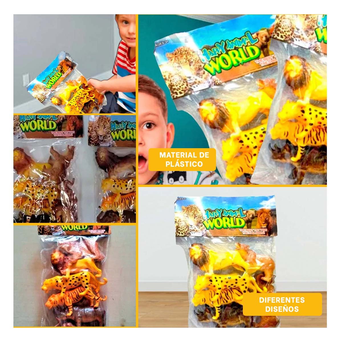 JUGUETES INFANTILES DE ANIMALES DE SELVA EN BOLSA YLIGAS REGALO - 5