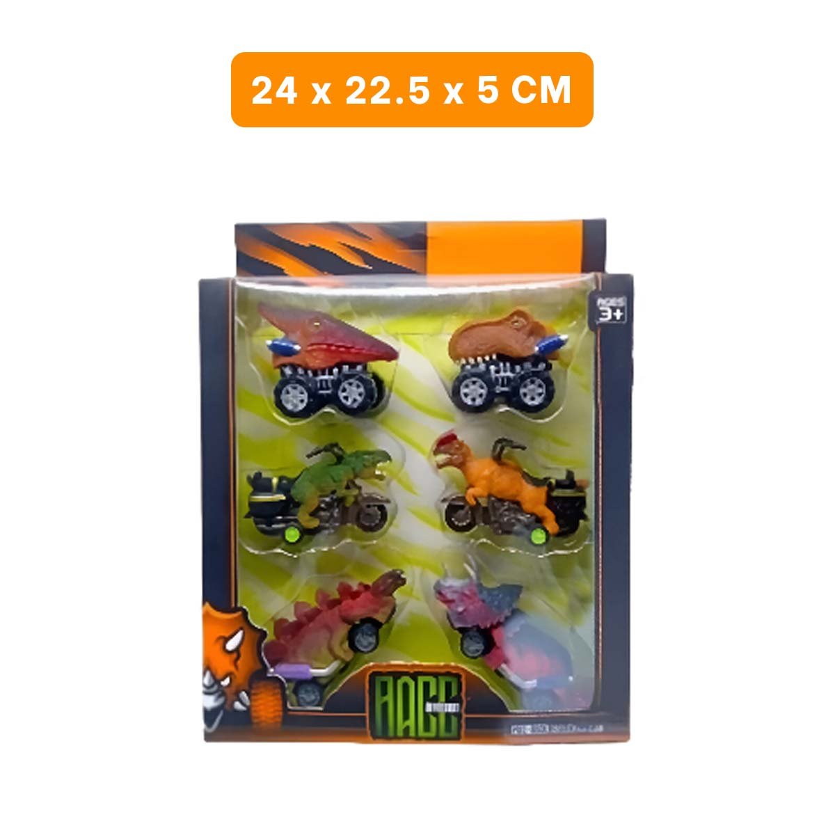 COLECCION MULTICOLOR DINO CARRO 4 Y MOTO 2 JUEGO SEGURO Y+POST IT - 4