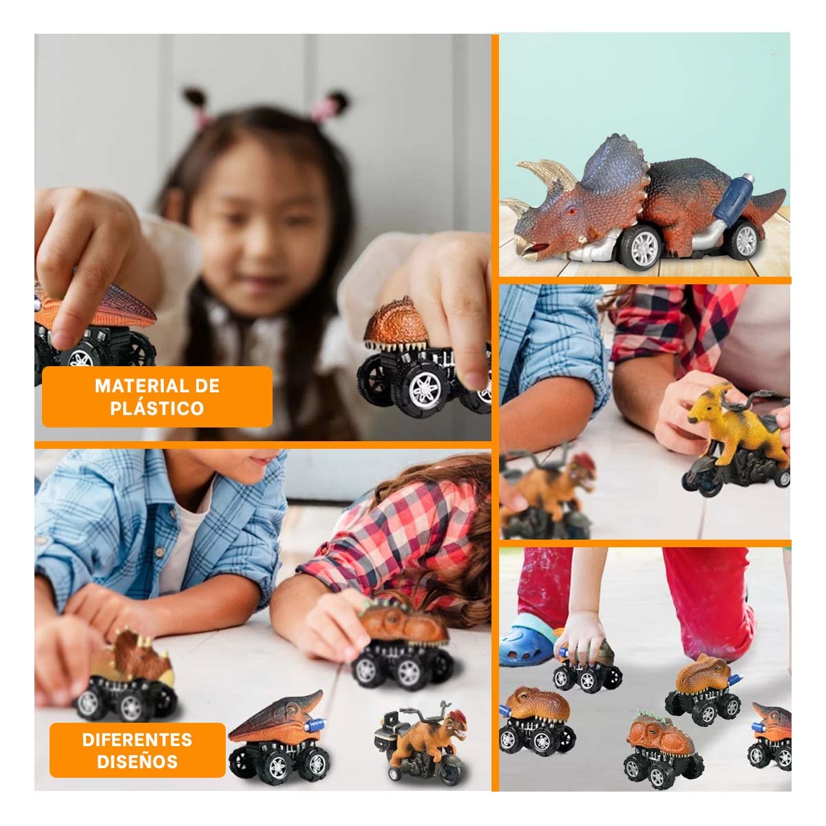 COLECCION MULTICOLOR DINO CARRO 4 Y MOTO 2 JUEGO SEGURO Y+POST IT - 5