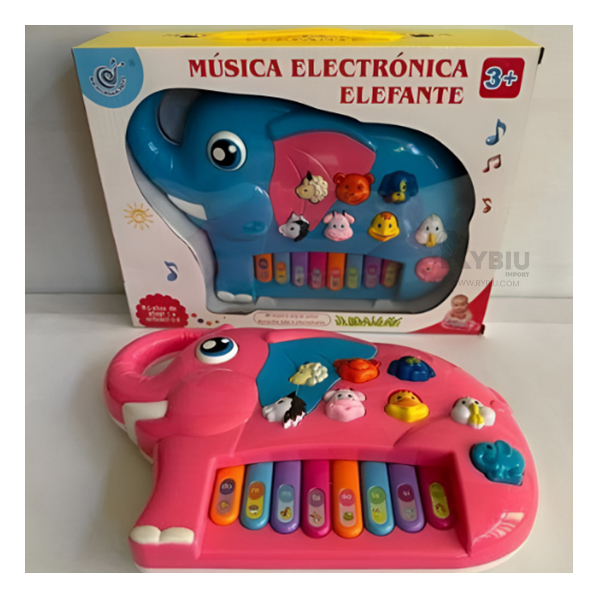 INSTRUMENTO MELODICO EN COLOR CELESTE Y+BANDERITAS ADHESIVAS - 2
