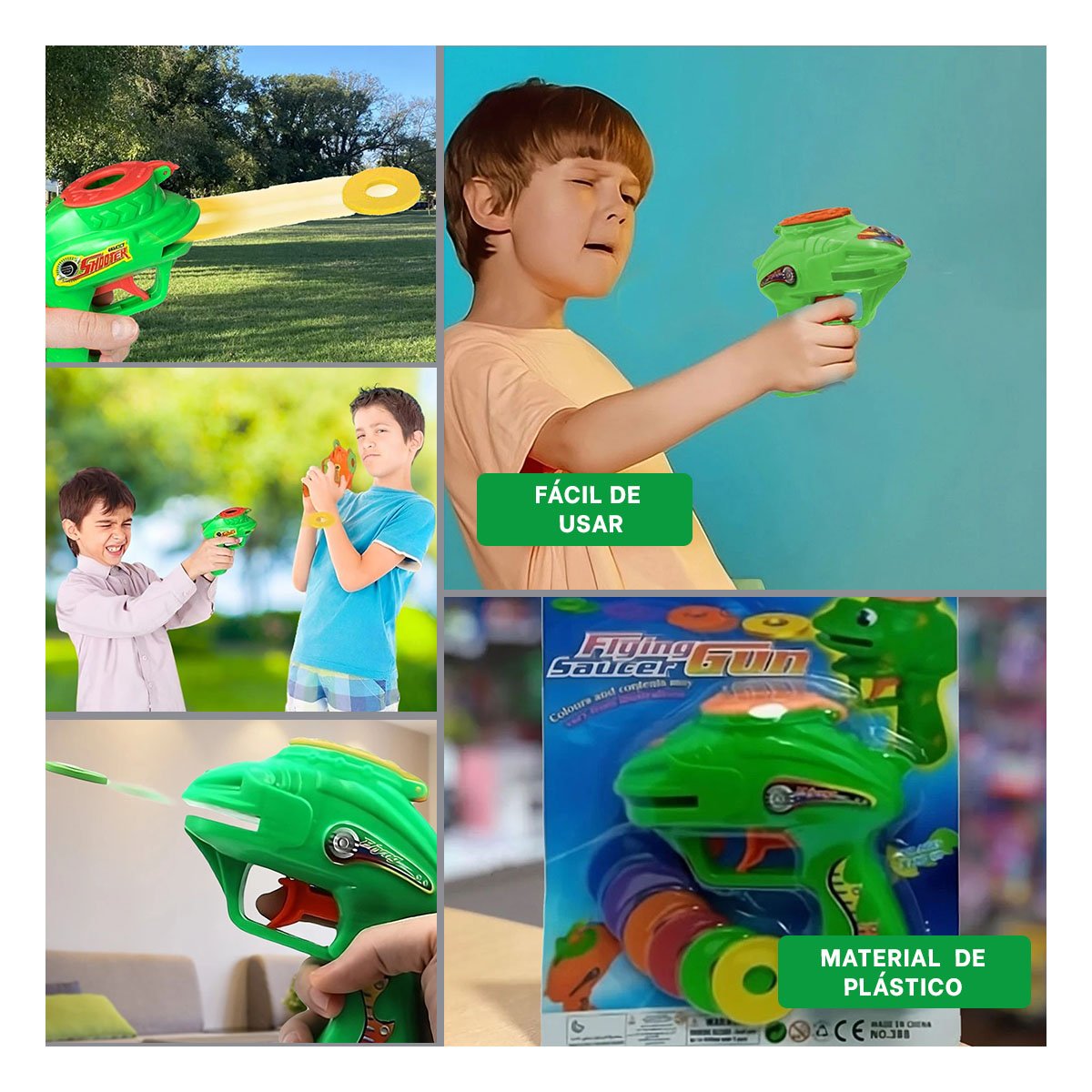 EQUIPO RECREATIVO LANZA DARDOS VERDE EN BLISTER Y+LIGAS REGALO - 5