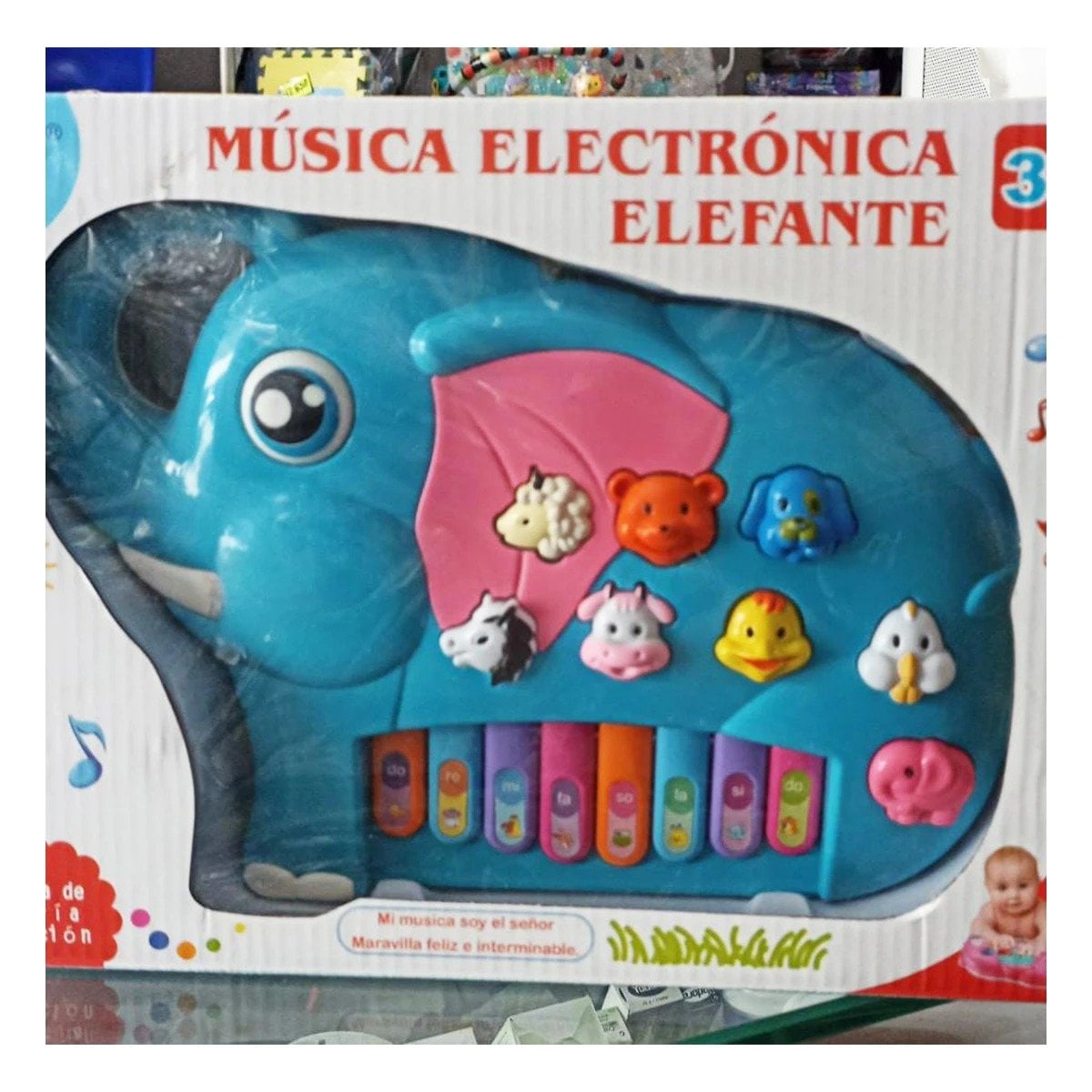 COMPACTO ELEFANTE MUSICAL DIDACTICO EN CAJA FACIL DE USAR EN CASA Y+LIGAS REGALO - 2