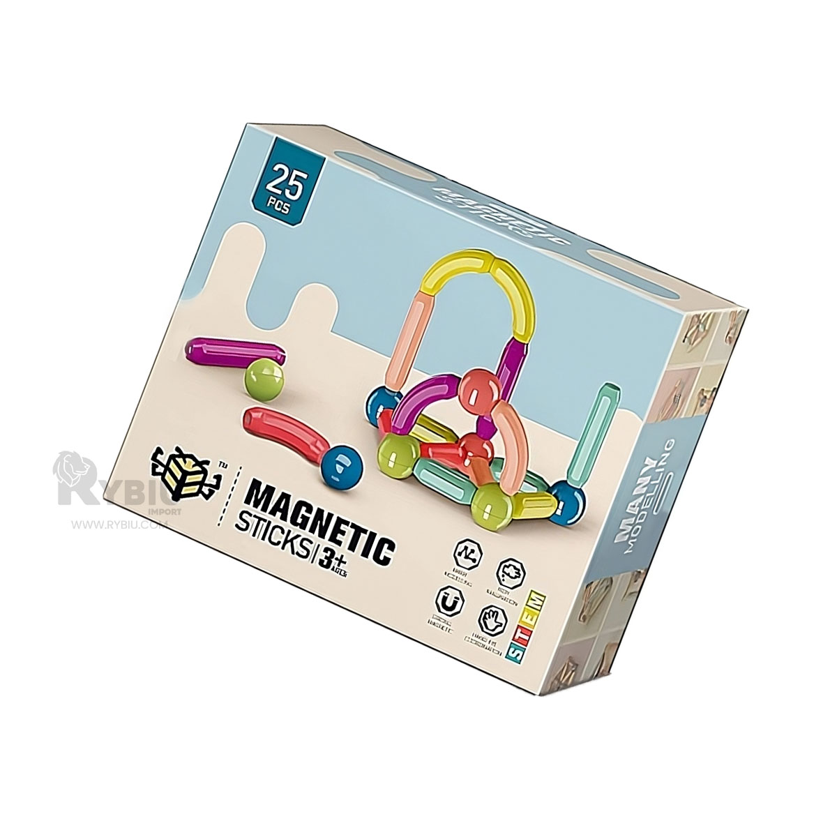 JUGUETE DE 25 BLOQUES MULTICOLOR Y+ENVOLTORIO DE REGALO - 1