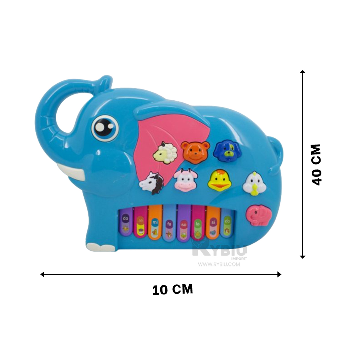 TECLADO ELEFANTE DIDACTICO COLOR CELESTE Y+REGALO AGENDITA - 5