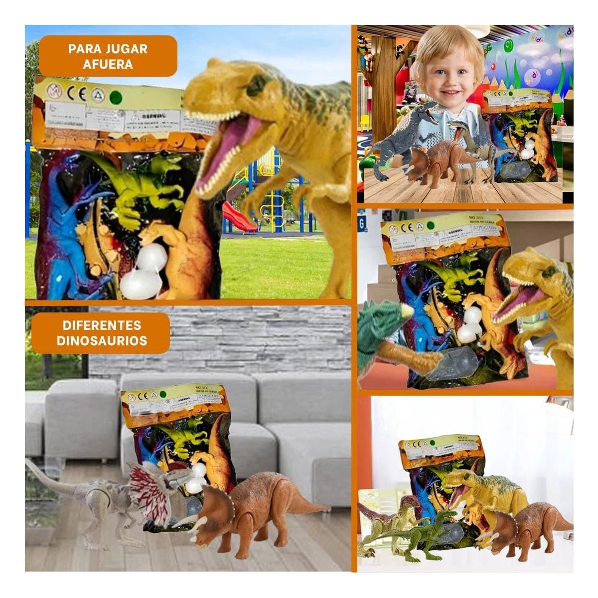 PAQUETE 5 DE DINOSAURIOS CON ACCESORIOS PARA JUEGO Y ENTRETENIMIENTO FAMILIAR YSTICKY - 5