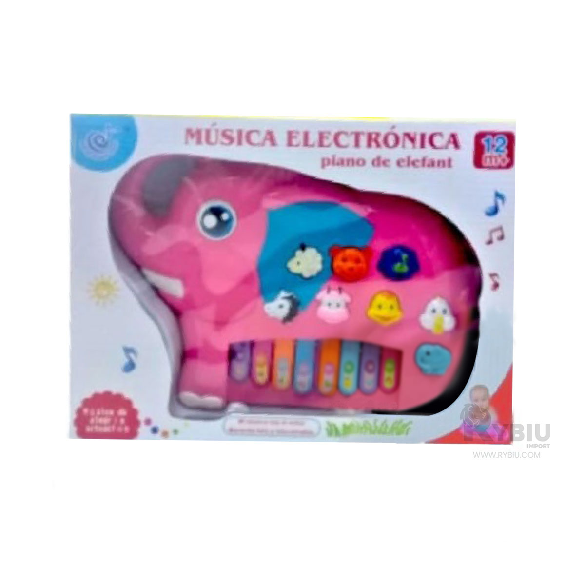 INSTRUMENTO MELODICO EN TONO ROSADO Y+BANDERITAS ADHESIVAS - 3