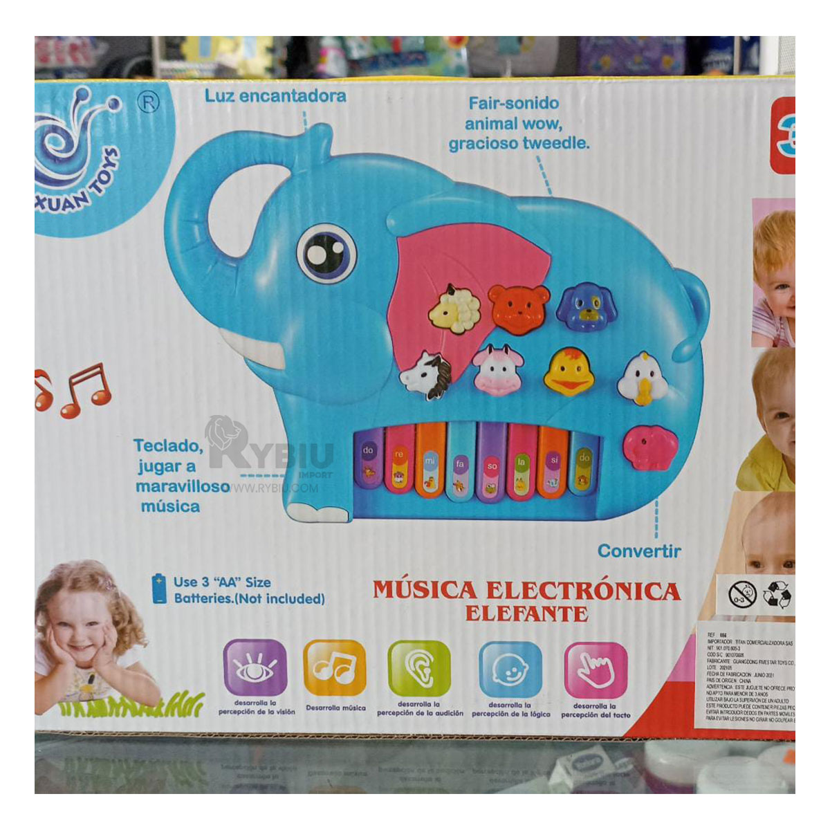 PIANO INNOVADOR DE COLOR CELESTE Y+PAPEL DE REGALO - 2