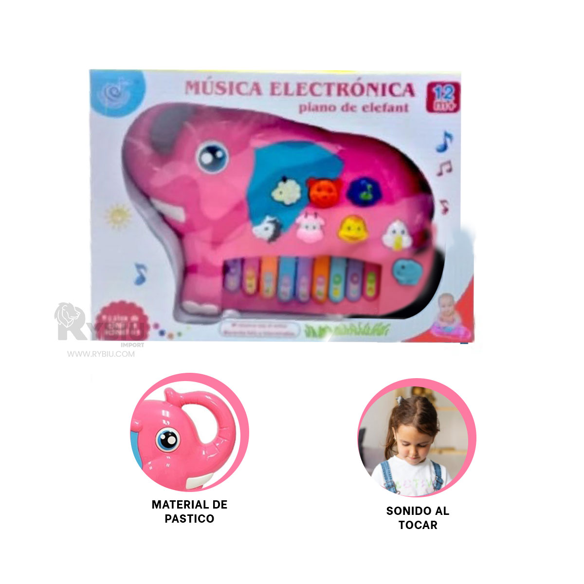 INSTRUMENTO PARA NIÑO EN ROSADO Y+REGALO LIGAS PARA PEINAR - 3