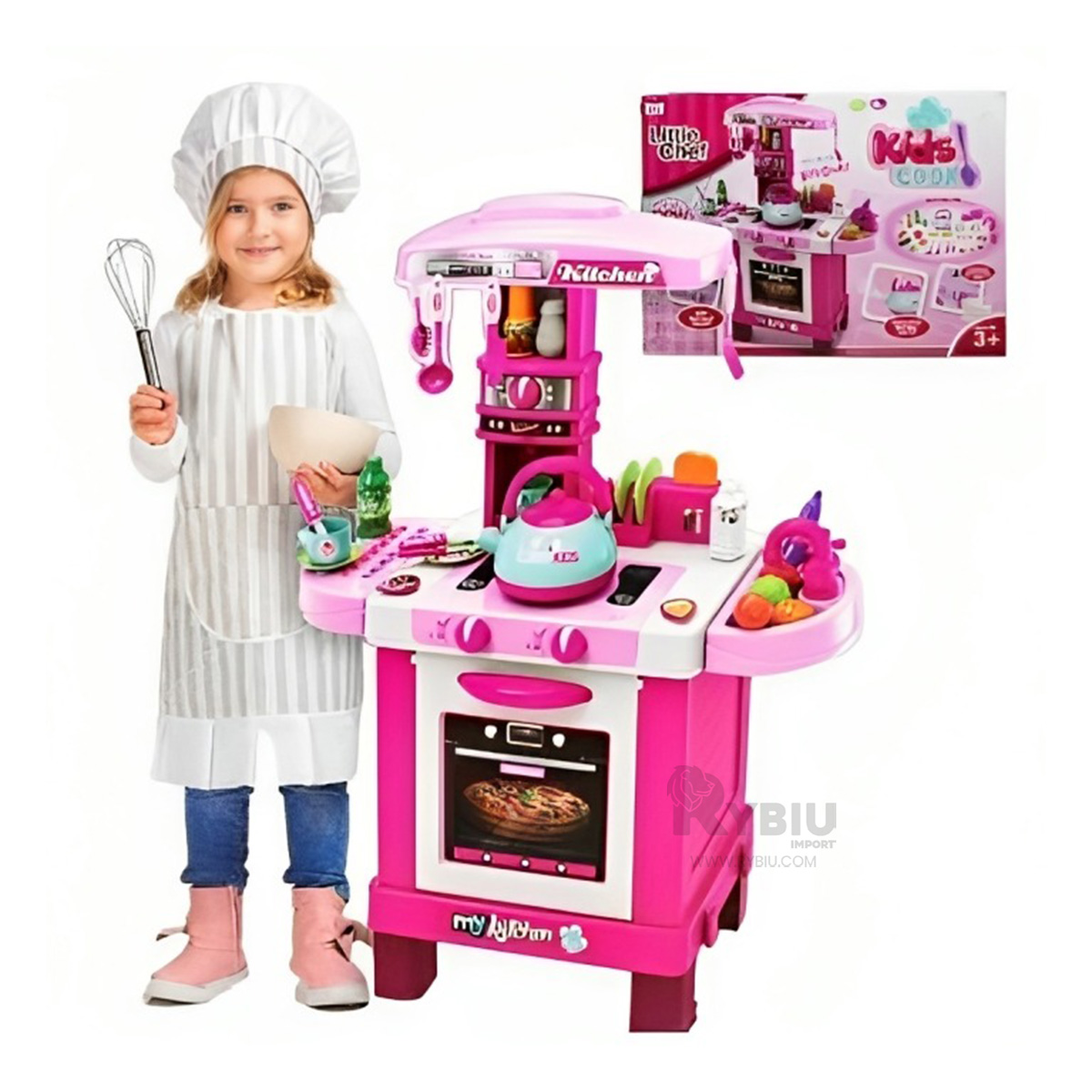 KITCHEN JUGUETE EN PINK EN ROSADO Y+BANDERITAS ADHESIVAS - 4