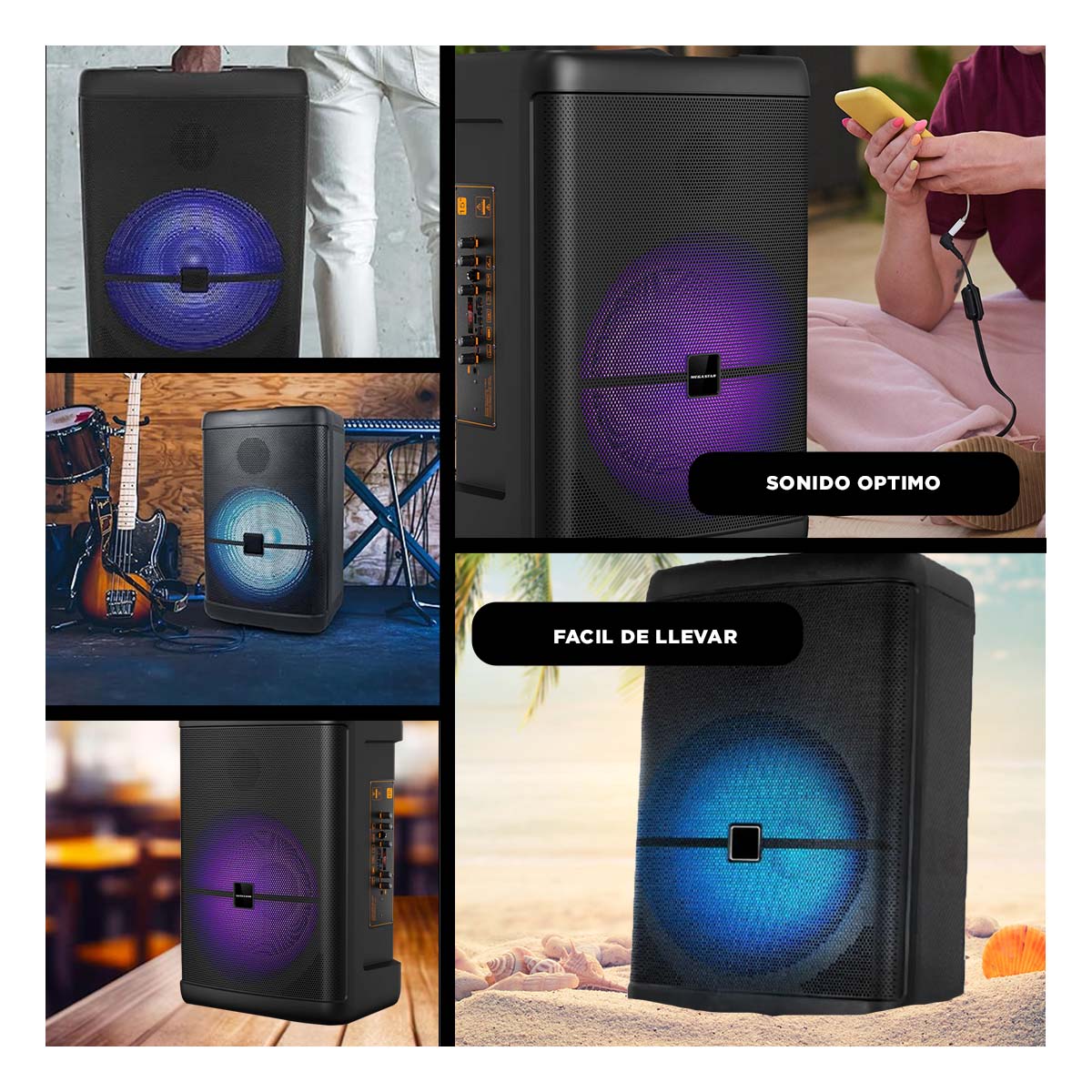 ALTAVOZ DE BATERIA DURABLE DE TONO NEGRO Y+REGALO AGENDITA - 1