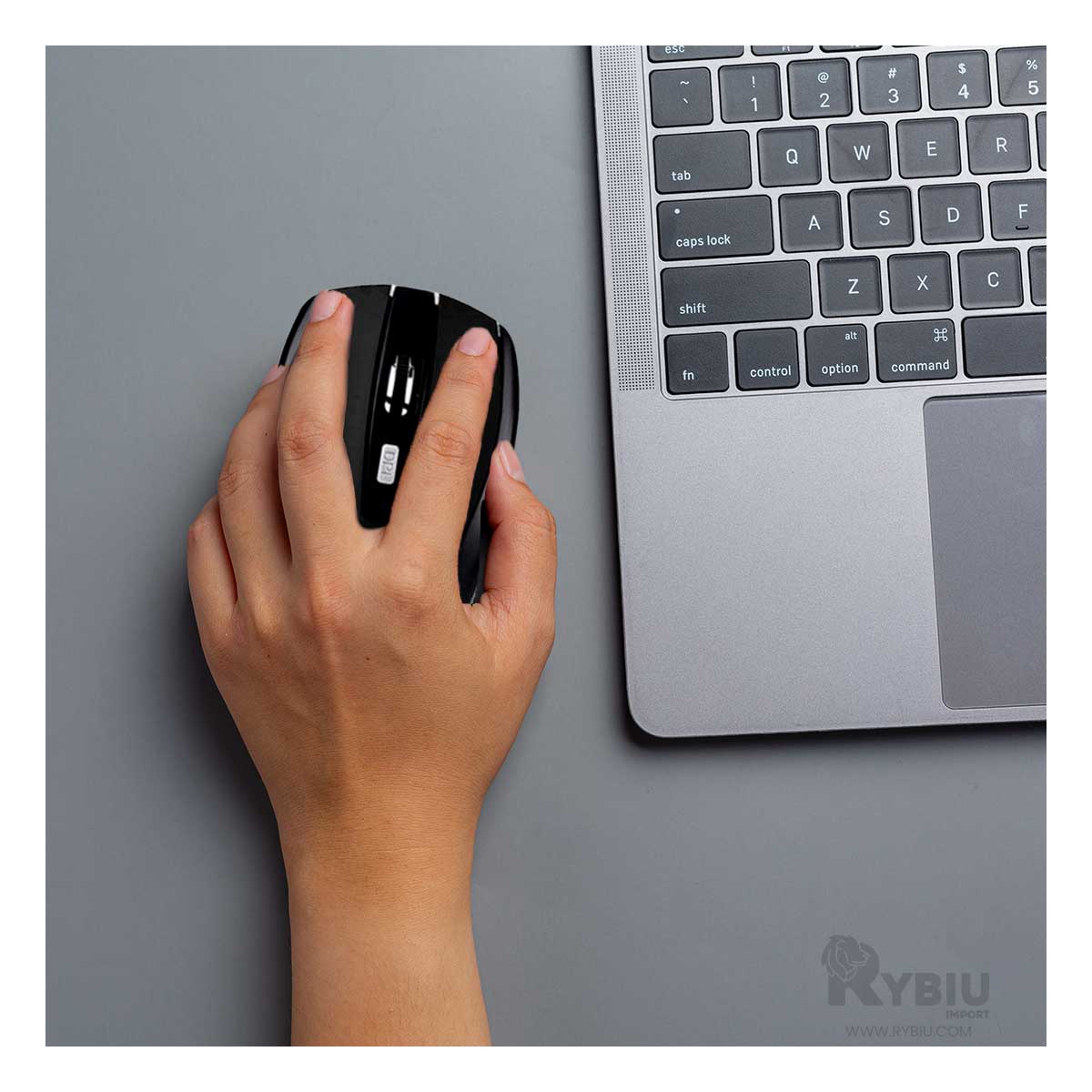 MOUSE INALÁMBRICO RYBIU MINIMALISTA Y PRÁCTICO SEISA NEGRO + REGALO AGENDITA TE31605 - 1