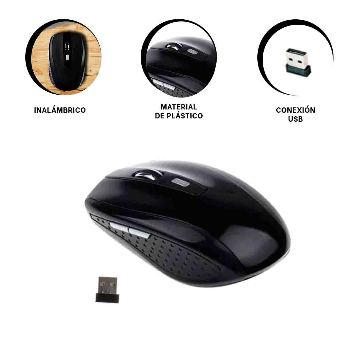 MOUSE INALÁMBRICO RYBIU OPTIMO E CON USB SEISA EN COLOR NEGRO TE31605 - 3