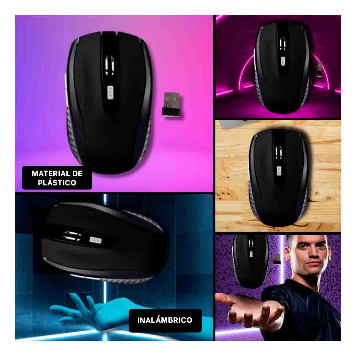 MOUSE INALÁMBRICO RYBIU OPTIMO E CON USB SEISA EN COLOR NEGRO TE31605 - 5