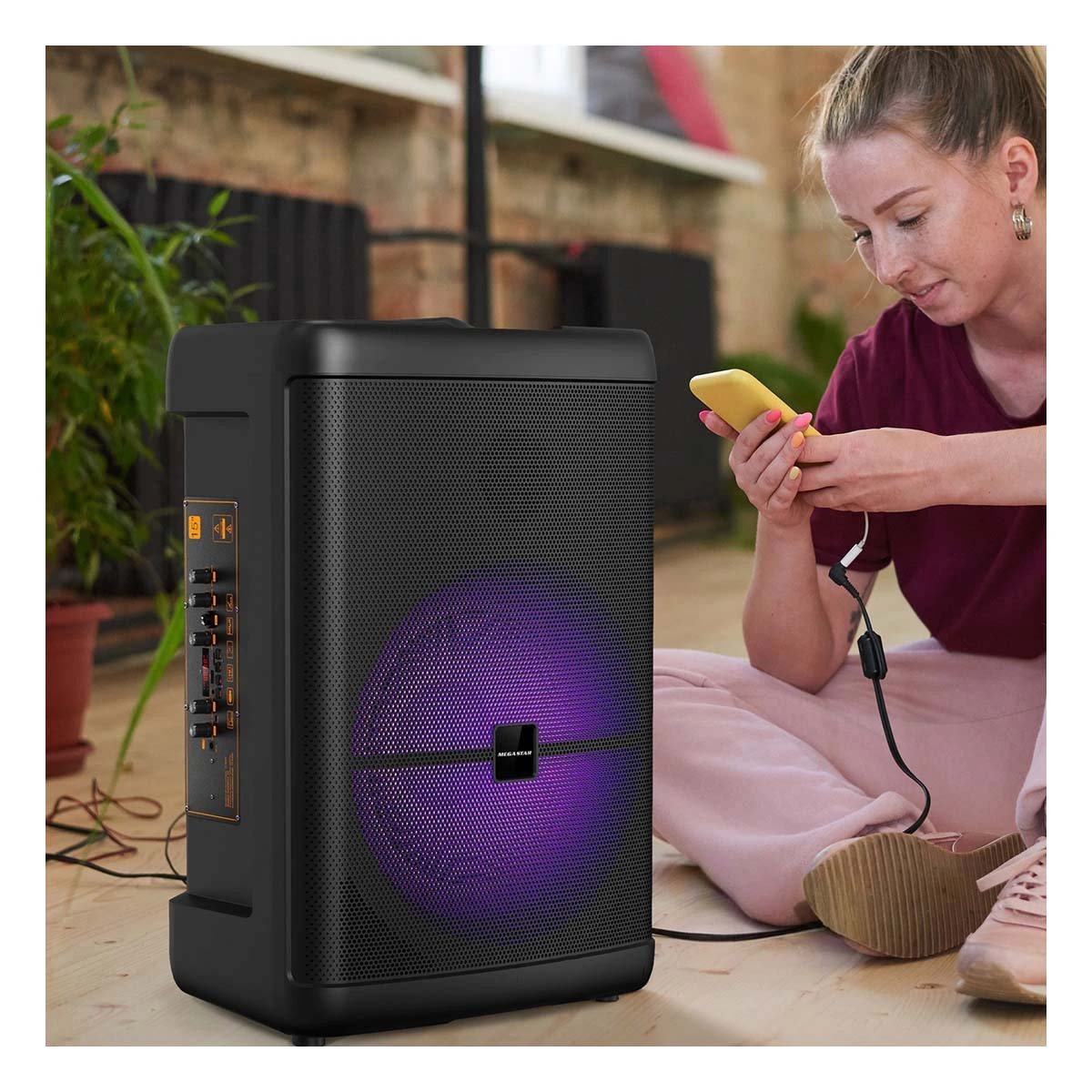 ALTAVOZ BLUETOOTH NEGRO CON MICROFONO INTEGRADO SONIDO POTENTE PARA MUSICA EN CASA - 2