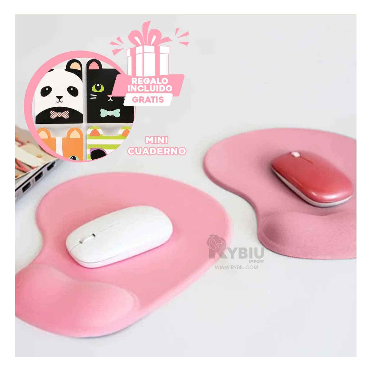 BASE RYBIU TE31603 DISEÑO COMPACTO COLOR ROSADO + REGALO AGENDITA - 1