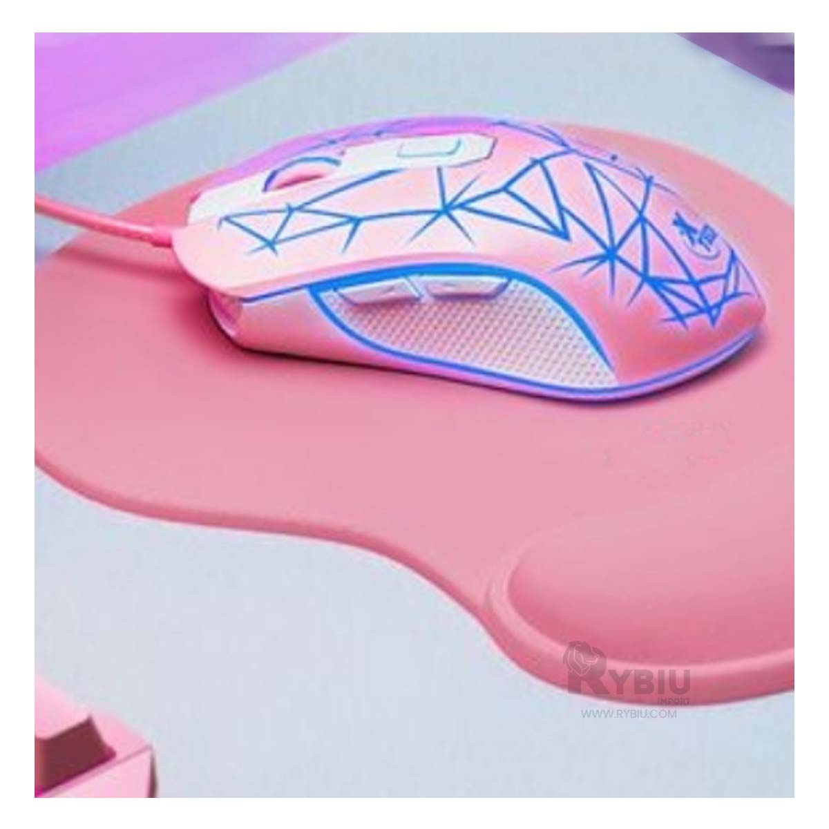 MOUSE PAD RYBIU TE31603 CONVENIENTE OFICINA ROSADO + REGALO AGENDITA - 1
