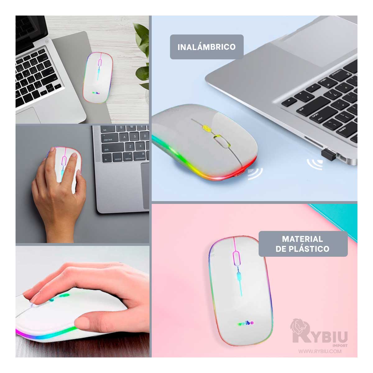 PUNTERO INALÁMBRICO RYBIU SENSIBLE PC RF 6800 EN BLANCO + GIFT MINIAGENDA RF-6800 - 4
