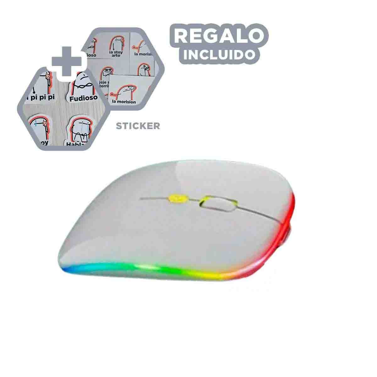 MOUSE INALÁMBRICO RYBIU ERGONÓMICO MODELO RF 6800 BLANCO + REGALO STICKERS RF-6800 - 1