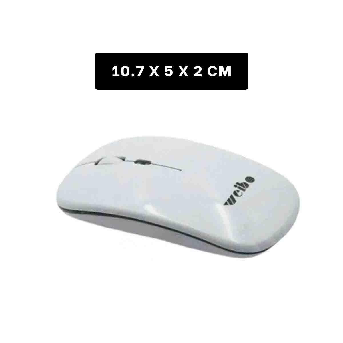 MOUSE INALÁMBRICO RYBIU ERGONÓMICO MODELO RF 6800 BLANCO + REGALO STICKERS RF-6800 - 4