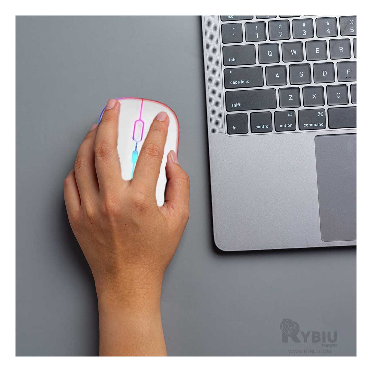 MOUSE INALÁMBRICO RYBIU MINIMALISTA RF 6800 BLANCO + REGALO AGENDITA RF-6800 - 1