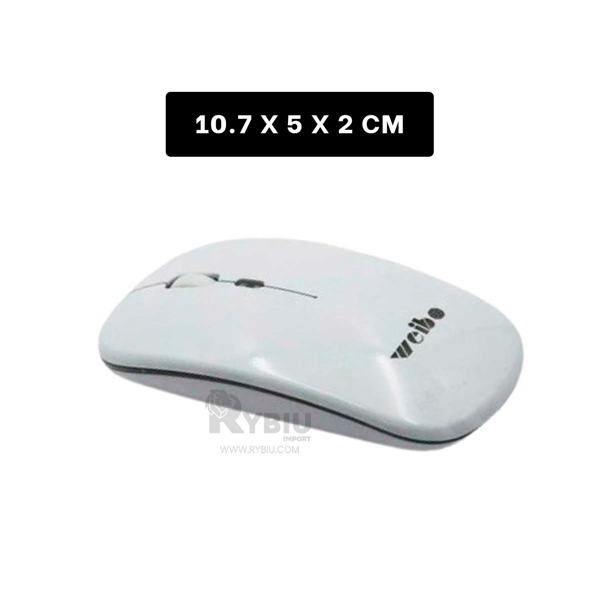 MOUSE INALÁMBRICO RYBIU MINIMALISTA RF 6800 BLANCO + REGALO AGENDITA RF-6800 - 5