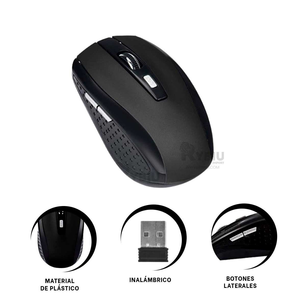 PUNTERO INALÁMBRICO RYBIU ESTILIZADO Y EFICIENTE SEISA NEGRO + GIFT STICKERS TE31605 - 3