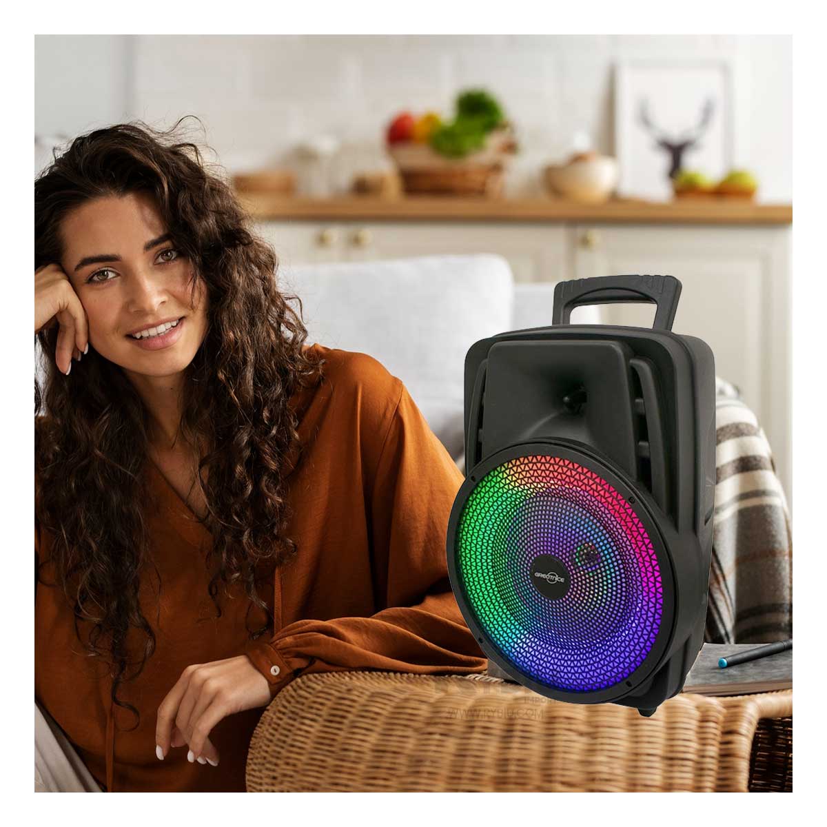 PARLANTE BLUETOOTH RYBIU GTS-1567 ALTAVOZ COMPACTO UTIL NEGRO + GIFT MINIAGENDA - 1