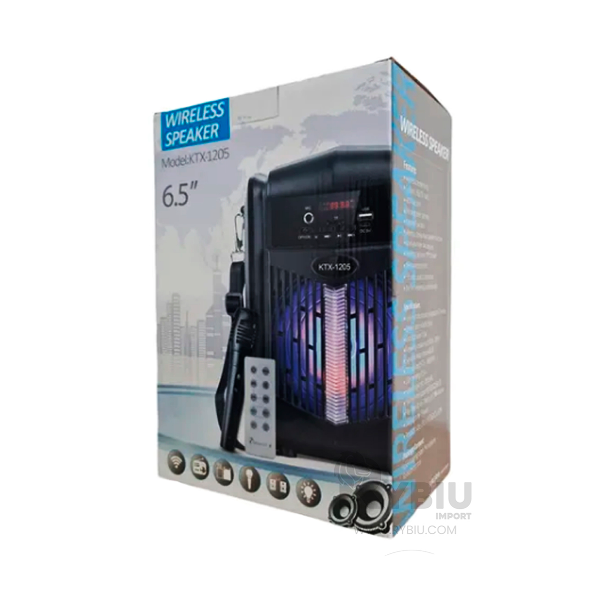 ALTAVOZ DE MODELO CLASICO RYBIU KTX-1205 COLOR NEGRO + REGALO AGENDITA - 1
