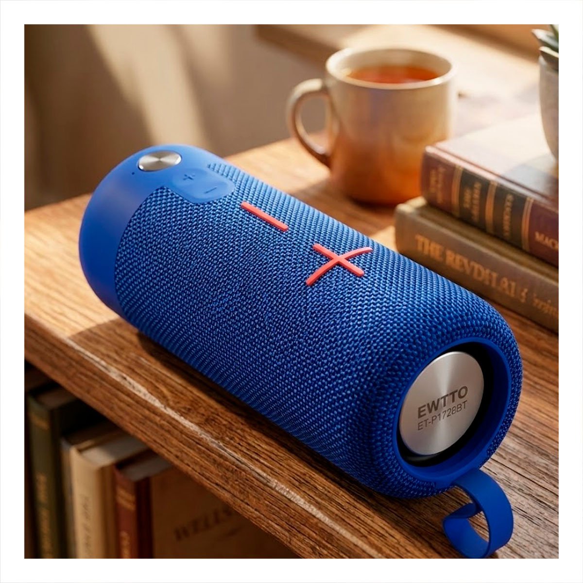 PARLANTE BLUETOOTH RYBIU P1728BT SONIDO COMPACTO COLOR AZUL + PAPEL REGALO - 3