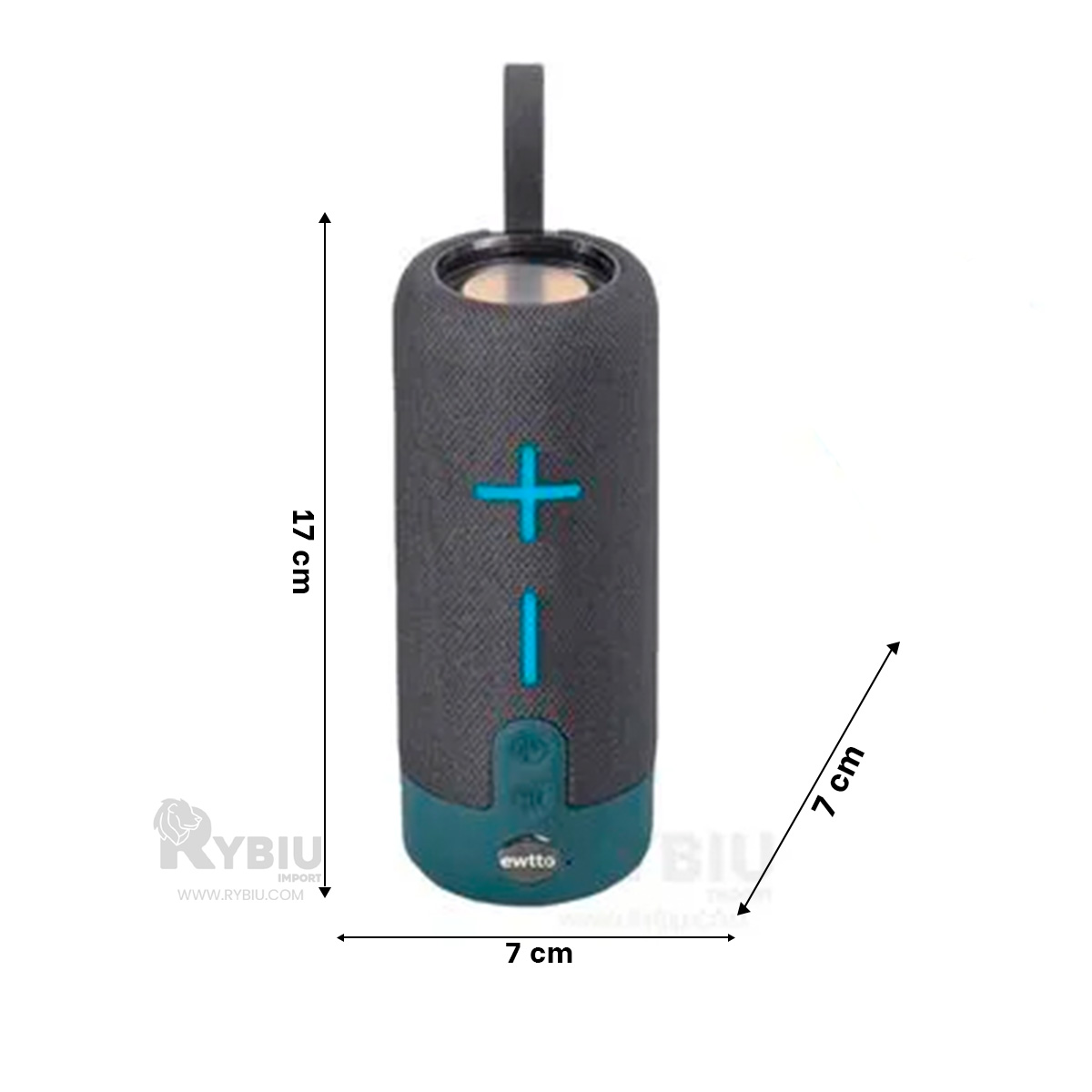 PARLANTE BLUETOOTH RYBIU P1728BT BOCINA SEGURA RESISTENTE COLOR PLOMO + REGALO STICKERS - 5
