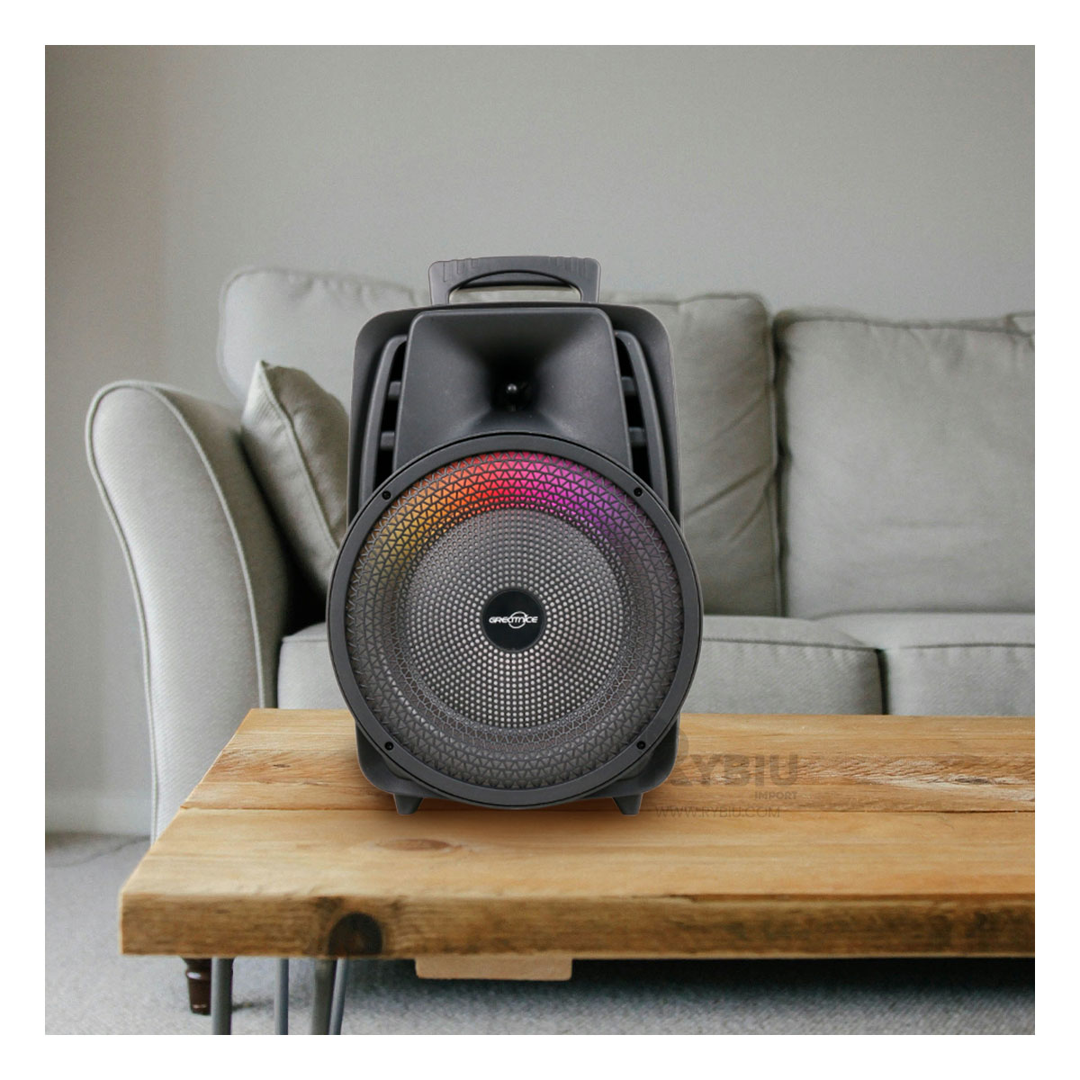 PARLANTE BLUETOOTH RYBIU GTS-1567 ALTAVOZ CASA EFICAZ NEGRO + REGALO STICKERS - 1