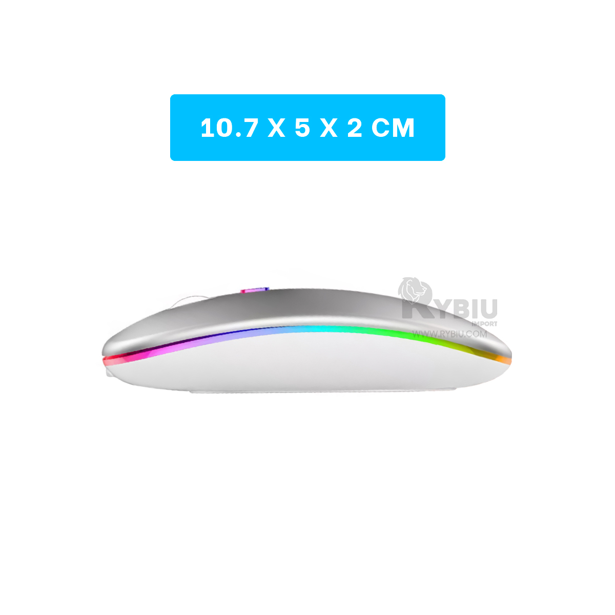 MOUSE INALÁMBRICO RYBIU MODERNO Y DINAMICO RF 6800 EN PLOMO + PAPEL REGALO RF-6800 - 5