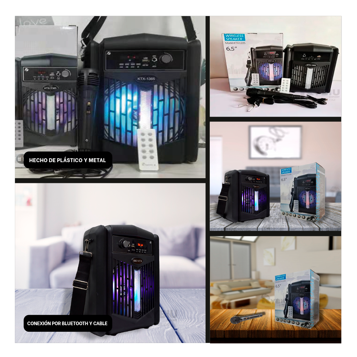 ALTAVOZ RYBIU KTX-1205 FUNCIONAL CON ENTRADA USB EN NEGRO + REGALO STICKERS - 1