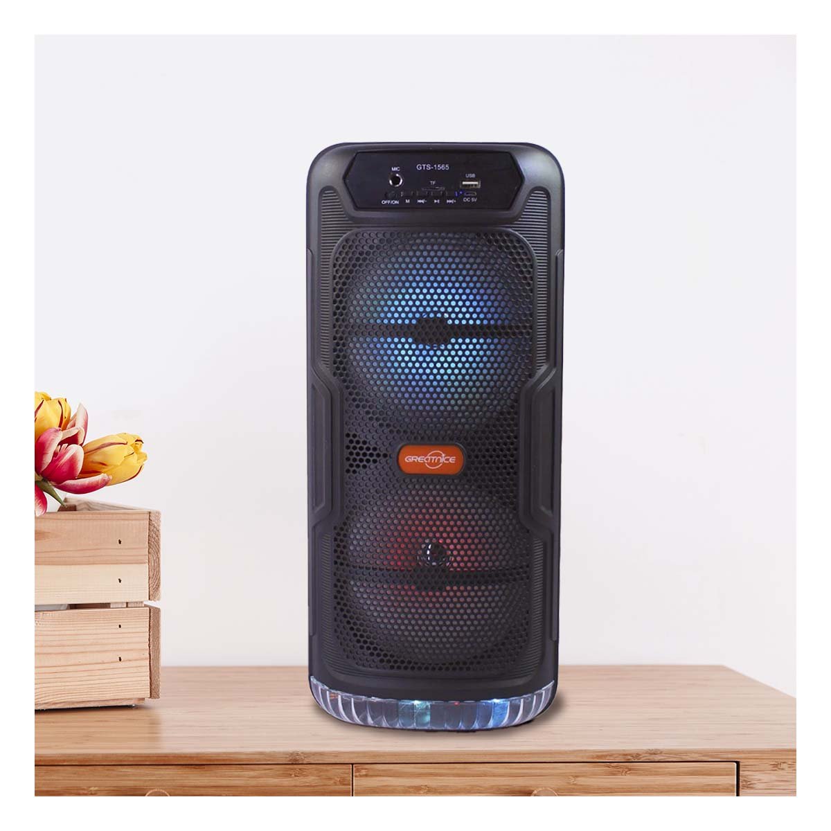 PARLANTE BLUETOOTH RYBIU GTS-1565 DURADERO HOGAR NEGRO + REGALO STICKERS - 2