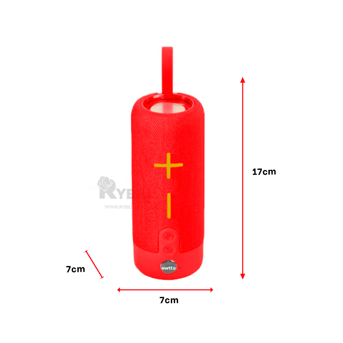 PARLANTE BLUETOOTH RYBIU P1728BT ALTAVOZ EWTTO COLOR ROJO + REGALO LIGAS PEINAR - 5
