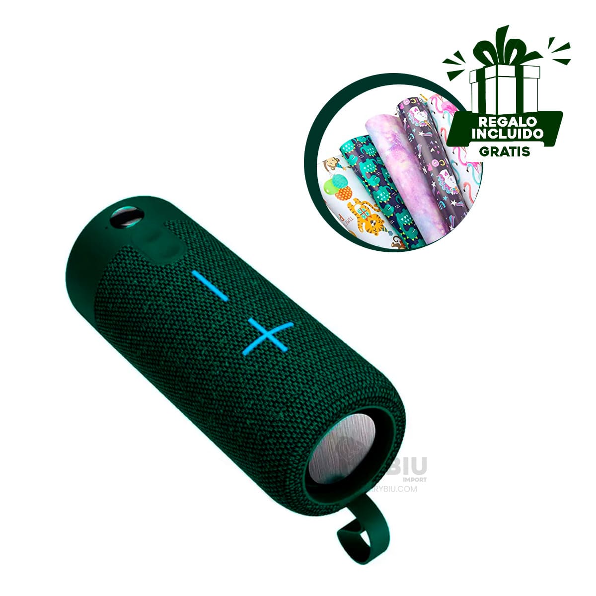 PARLANTE BLUETOOTH RYBIU P1728BT ALTAVOZ IDEAL AMANTES MUSICA VERDE + GIFT STICKERS - 1