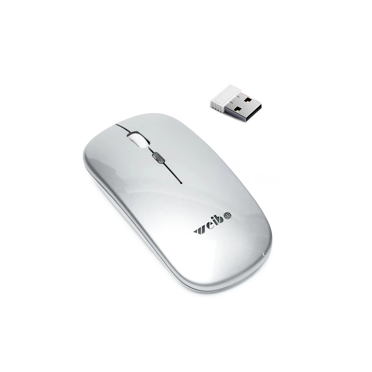 MOUSE INALÁMBRICO RYBIU ERGONÓMICO Y FUNCIONAL RF 6800 PLOMO + REGALO STICKERS RF-6800 - 3