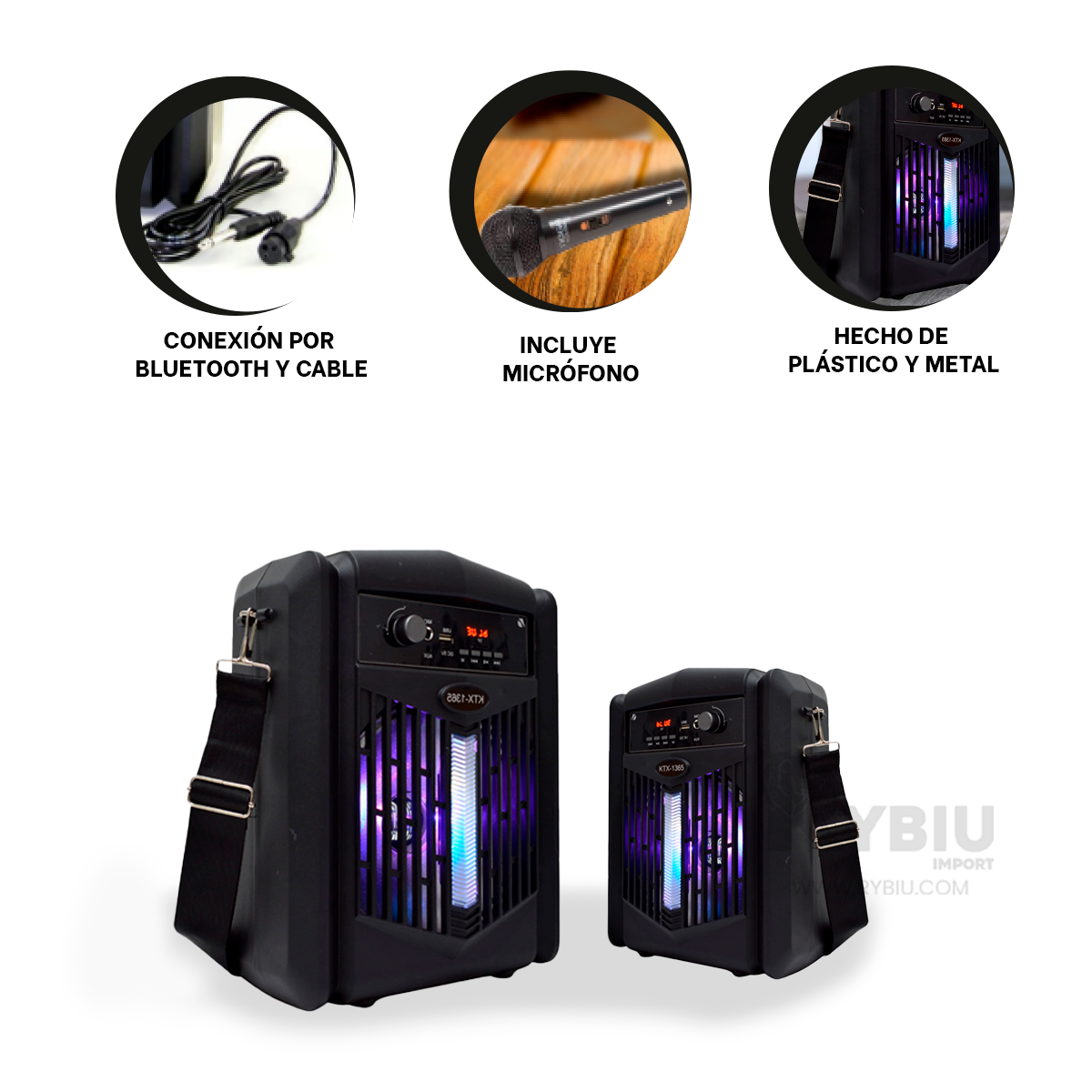 ALTAVOZ RYBIU KTX-1205 PRACTICO ESTANDAR EN TONO NEGRO + GIFT MINIAGENDA - 3