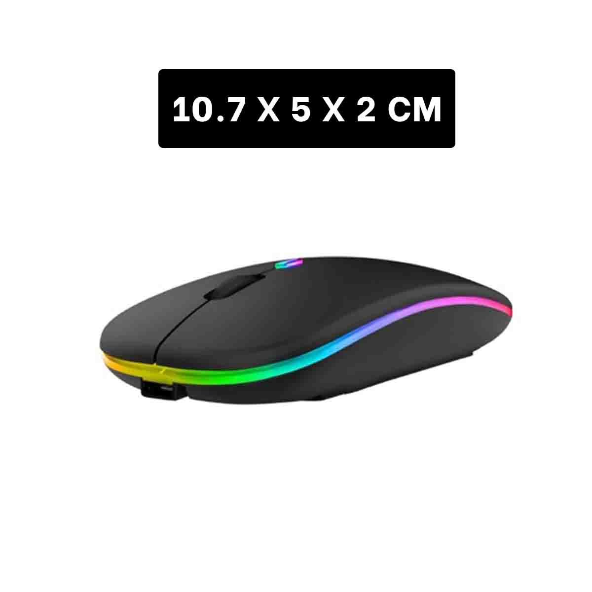 MOUSE INALÁMBRICO RYBIU ERGONÓMICO Y FUNCIONAL RF 6800 NEGRO + REGALO STICKERS RF-6800 - 4