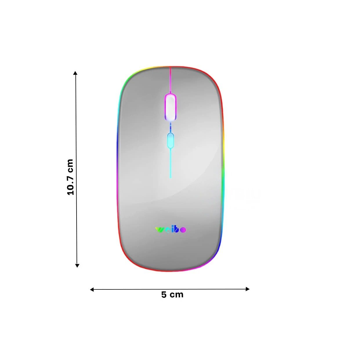 MOUSE INALÁMBRICO RYBIU INNOVADOR Y ÚTIL RF 6800 TONO PLOMO + PAPEL REGALO RF-6800 - 4