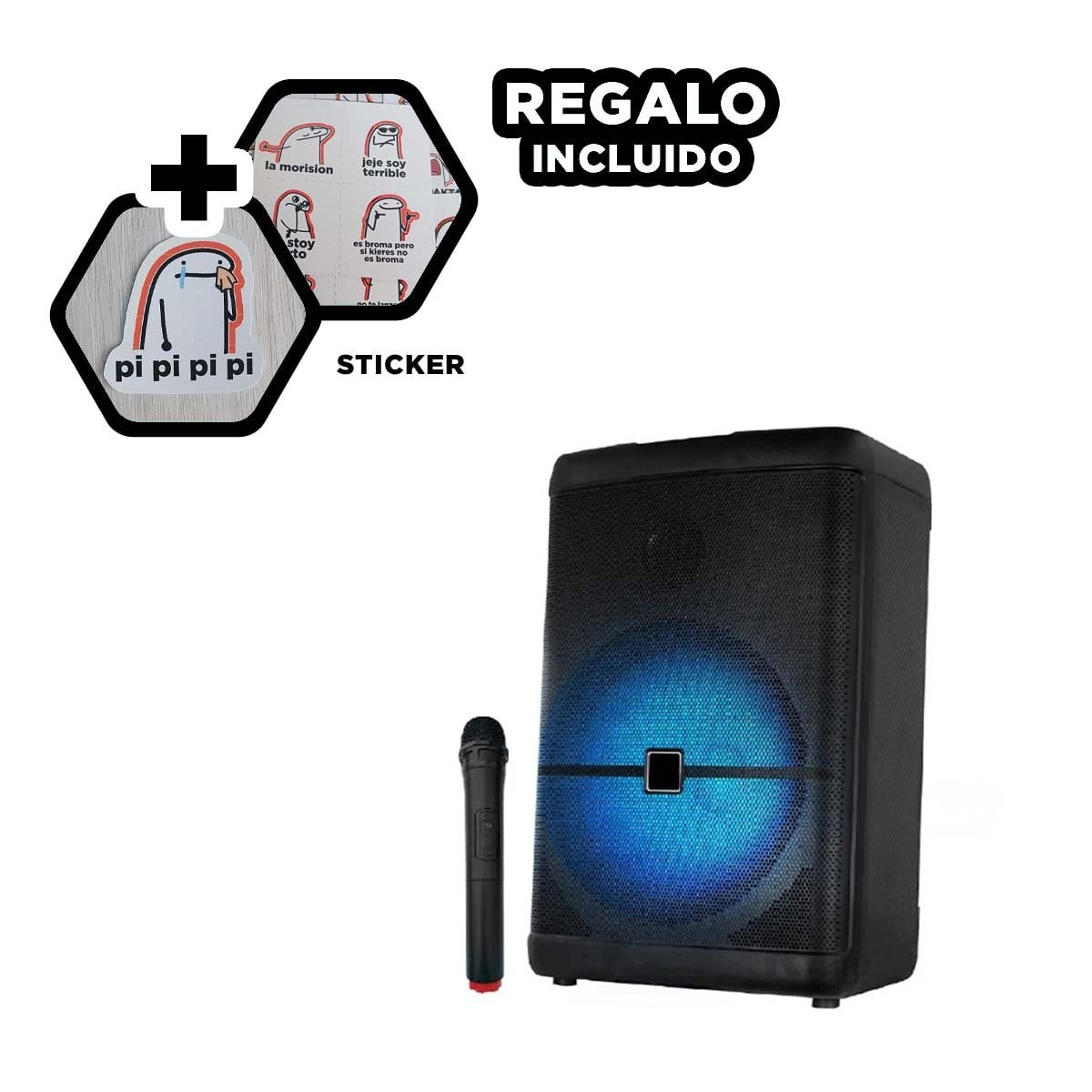 EQUIPO DE SONIDO BLUETOOTH PORTATIL NEGRO CON CONTROL DE VOZ INTEGRADO Y+REGALO STICKER - 1