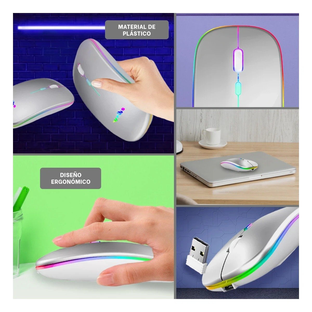 CURSOR INALÁMBRICO RYBIU FUNCIONAL RF 6800 EN COLOR PLOMO + LIGAS REGALO RF-6800 - 5