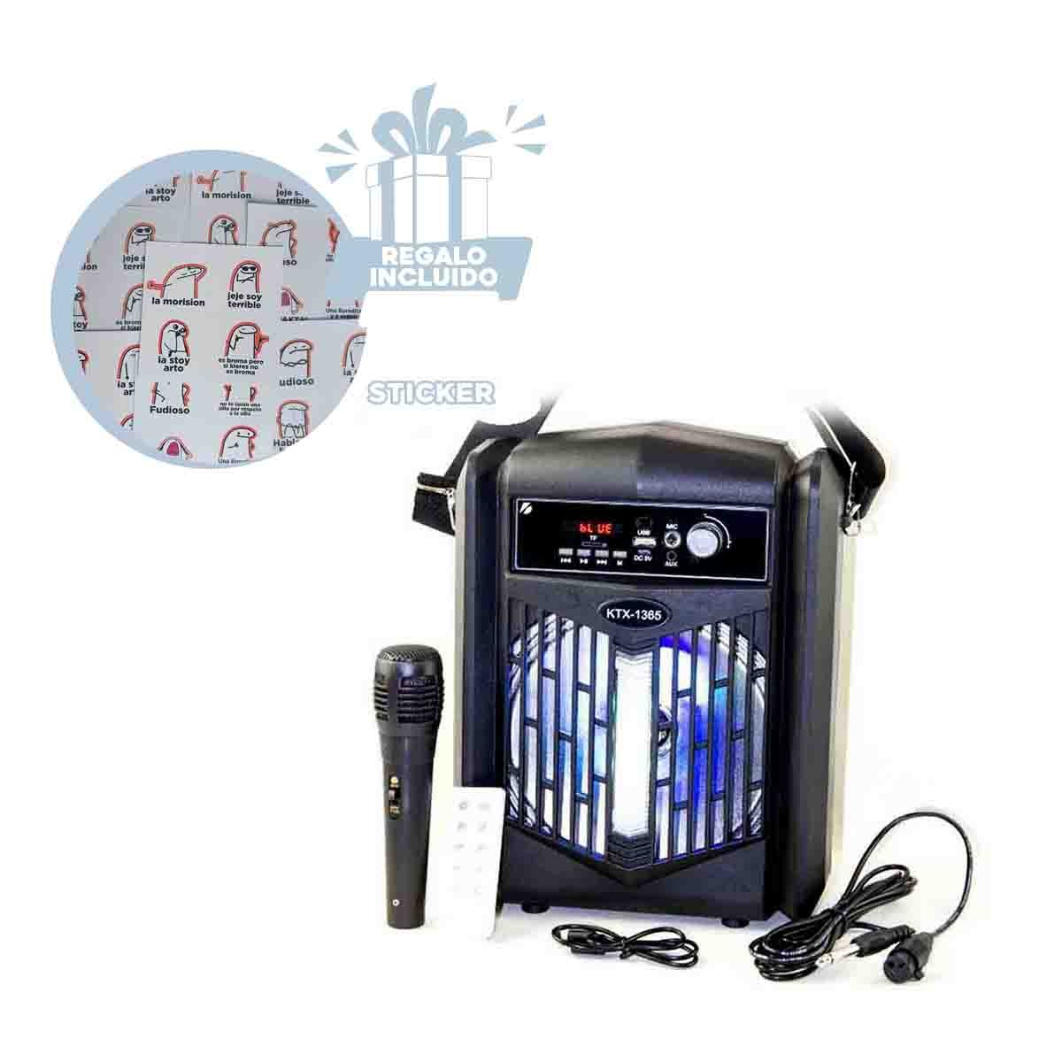 PARLANTE RYBIU KTX-1205 CON DISEÑO ESTETICO EN NEGRO + REGALO STICKERS - 1