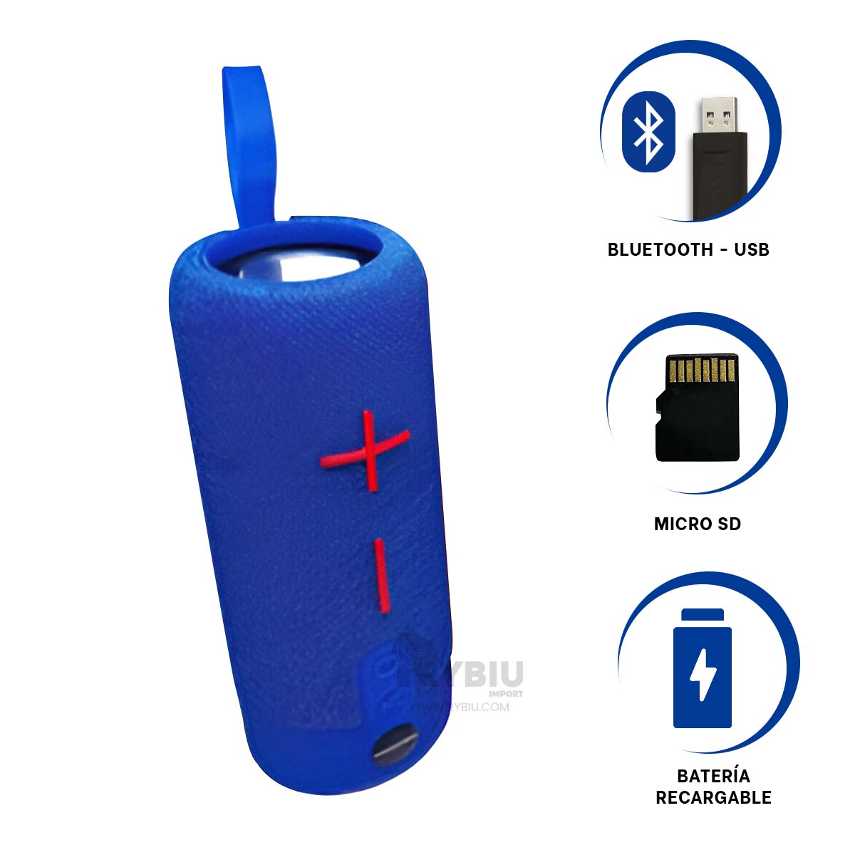 PARLANTE BLUETOOTH RYBIU P1728BT ALTAVOZ REUNIONES O FIESTAS AZUL + GIFT STICKERS - 3