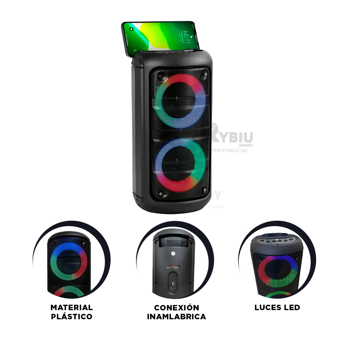 BOCINA CON CONEXION DE USB DE COLOR NEGRO Y+REGALO STICKERS - 2