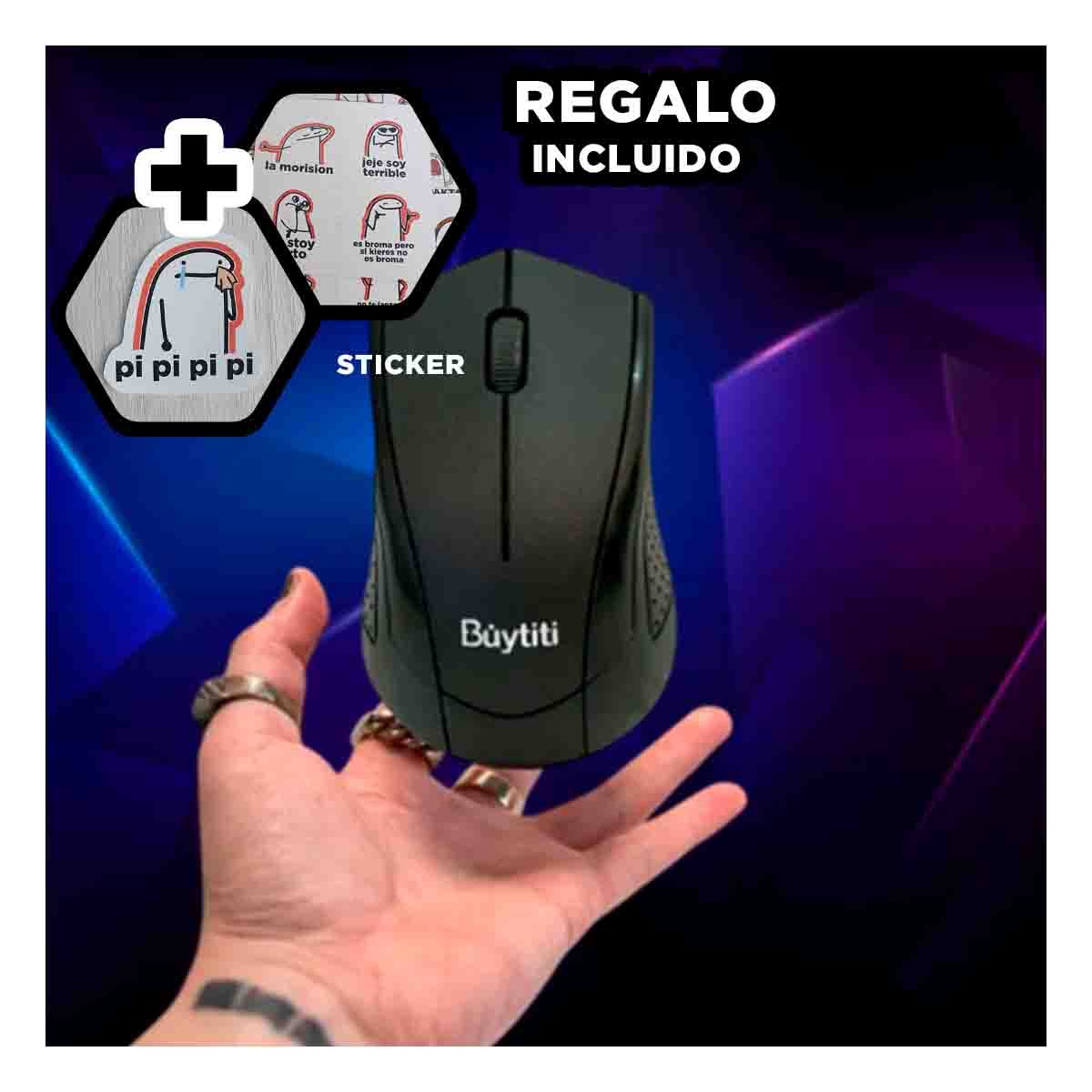 MOUSE INALÁMBRICO RYBIU ERGONÓMICO Y FUNCIONAL BUYTITI + REGALO STICKERS TE31604 - 1