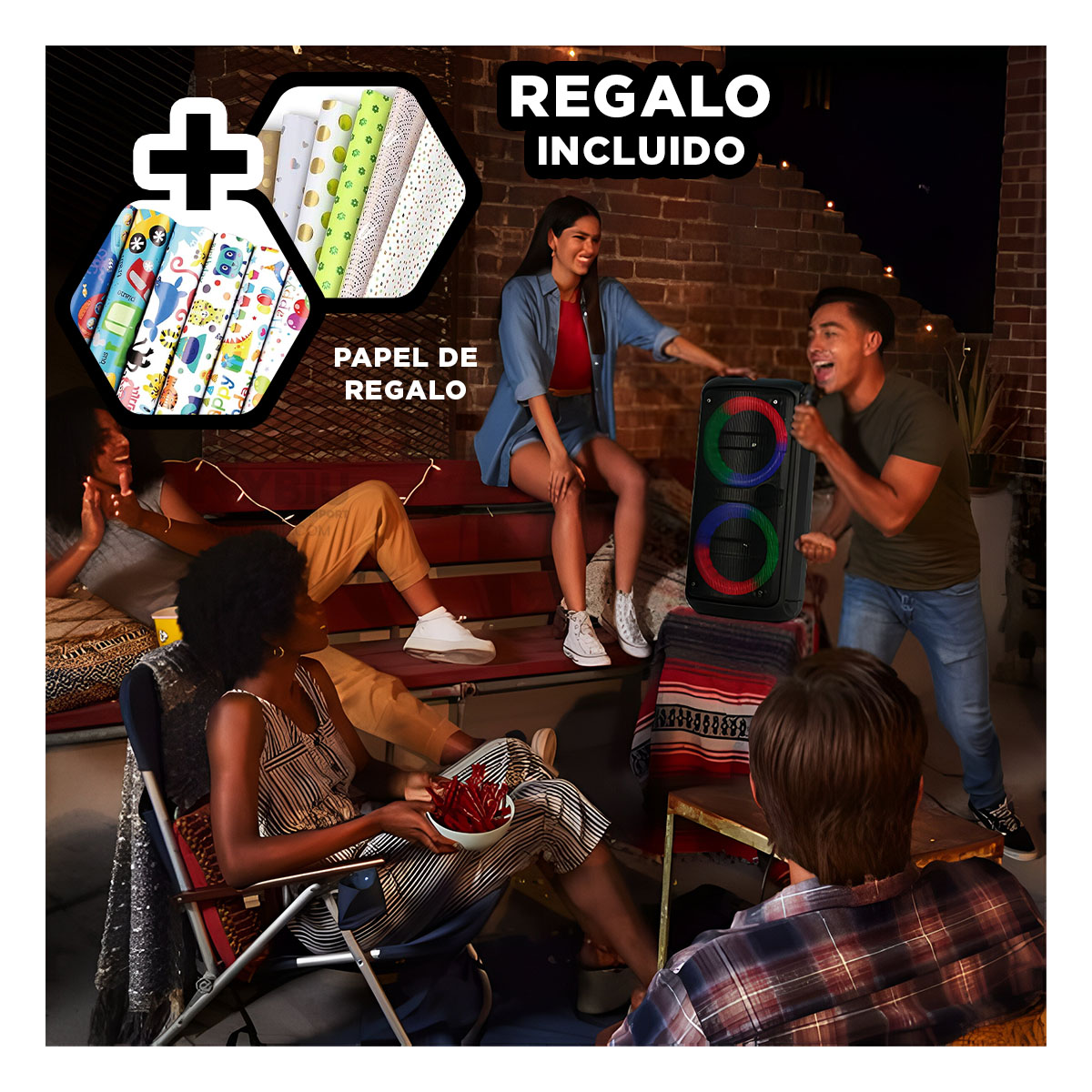 BOCINA CON RENDIMIENTO OPTIMO EN NEGRO Y+REGALO AGENDITA - 1