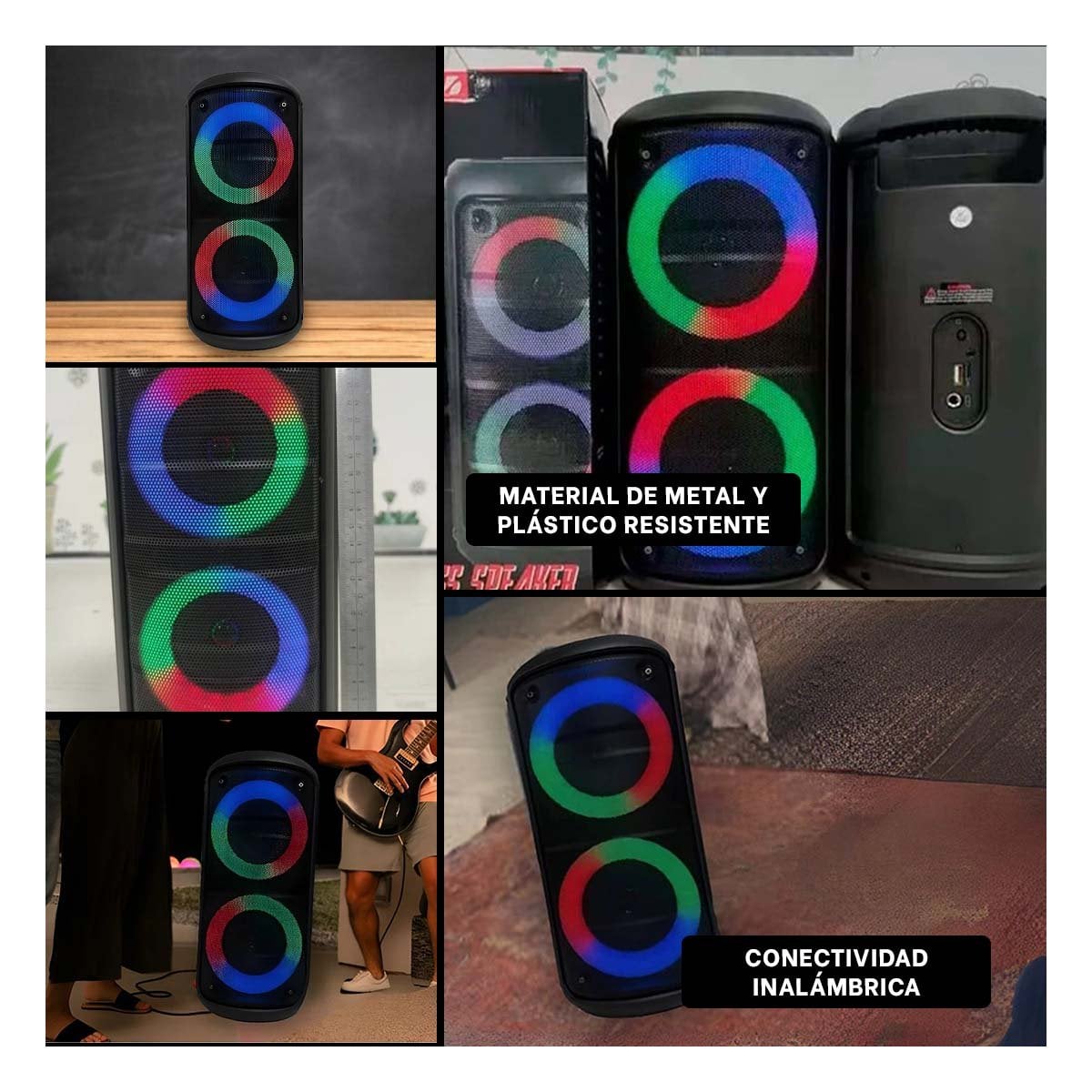 EQUIPO DE AUDIO NEGRO CON FUNCION BLUETOOTH PARA REPRODUCCION MUSICAL CONTINUA Y+POST IT - 1