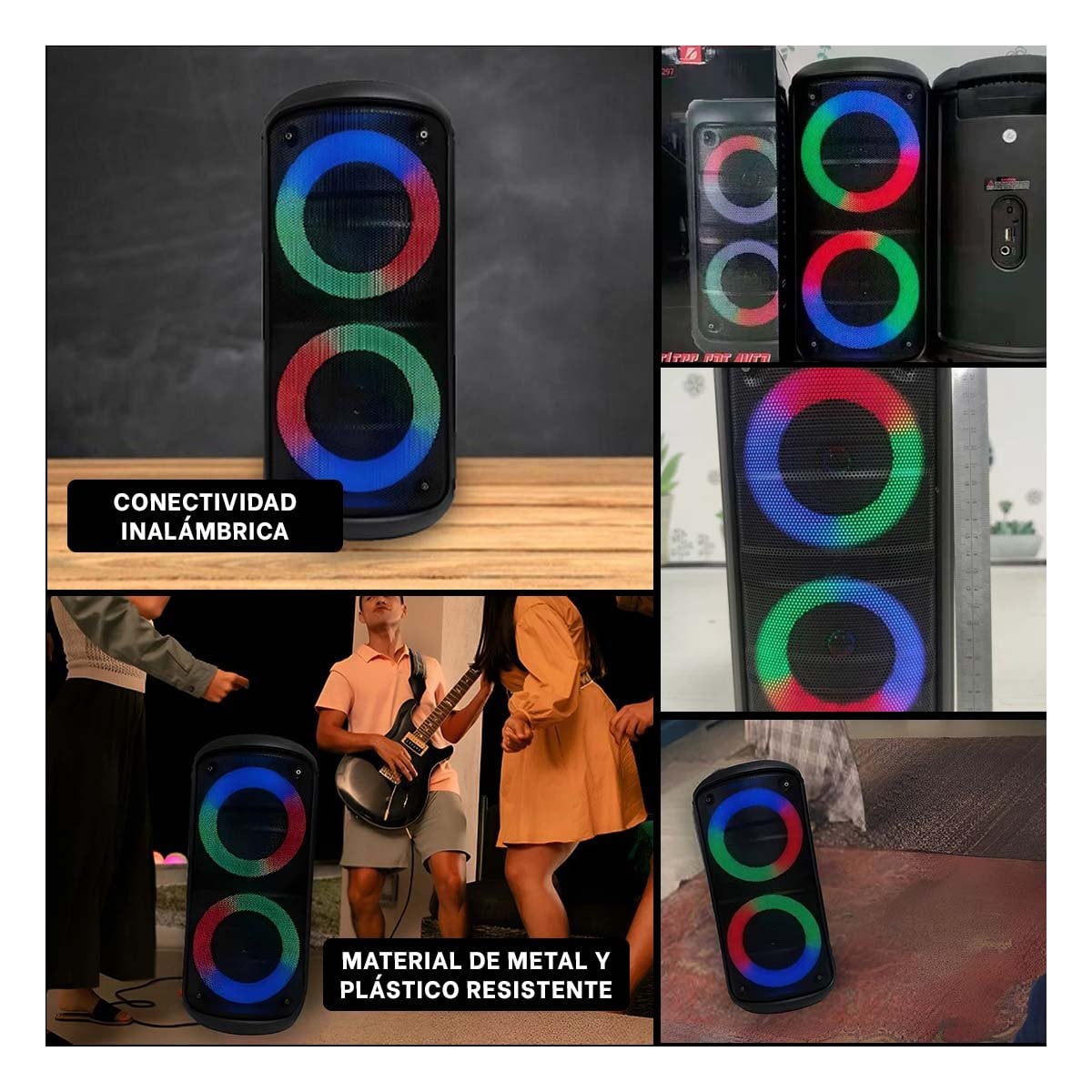 EQUIPO DE AUDIO NEGRO CON FUNCION BLUETOOTH PARA REPRODUCCION MUSICAL CONTINUA Y+POST IT - 5